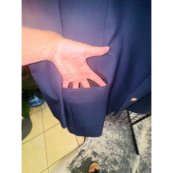 Hart Schaffner Marx Navy Gold Button Sports Coat Jacket Blazer 48R Old Money - Picture 11 of 11